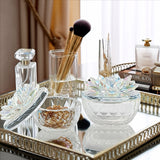 Glass Trinket Box, Rainbow Lotus, Set of 2-Accessories-High Fashion Home