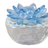 Glass Trinket Box, Royal Blue Lotus, Set of 2-Accessories-High Fashion Home