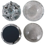 Glass Trinket Box, Silver Lotus, Set of 2-Accessories-High Fashion Home