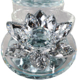 Glass Trinket Box, Silver Lotus, Set of 2-Accessories-High Fashion Home