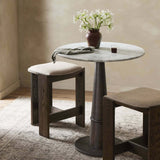 Goetz Counter Table, White Marble-Furniture - Accent Tables-High Fashion Home