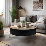 Gold Leaf Top Coffee Table, Black