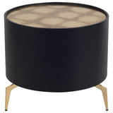 Gold Leaf Top Side Table, Black
