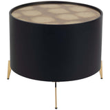 Gold Leaf Top Side Table, Black