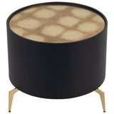 Gold Leaf Top Side Table, Black