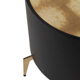 Gold Leaf Top Side Table, Black