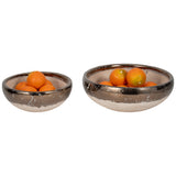 Gold Rim Bowls, Set of 2-Accessories-High Fashion Home