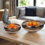Gold Rim Bowls, Set of 2-Accessories-High Fashion Home