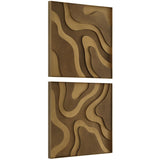 Golden Terrain Wood Wall Decor, Gold, Set of 2