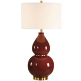 Gourd Table Lamp, Burgundy-Lighting-High Fashion Home