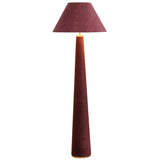 Graham Velvet Floor Lamp, Burgundy-Lighting-High Fashion Home