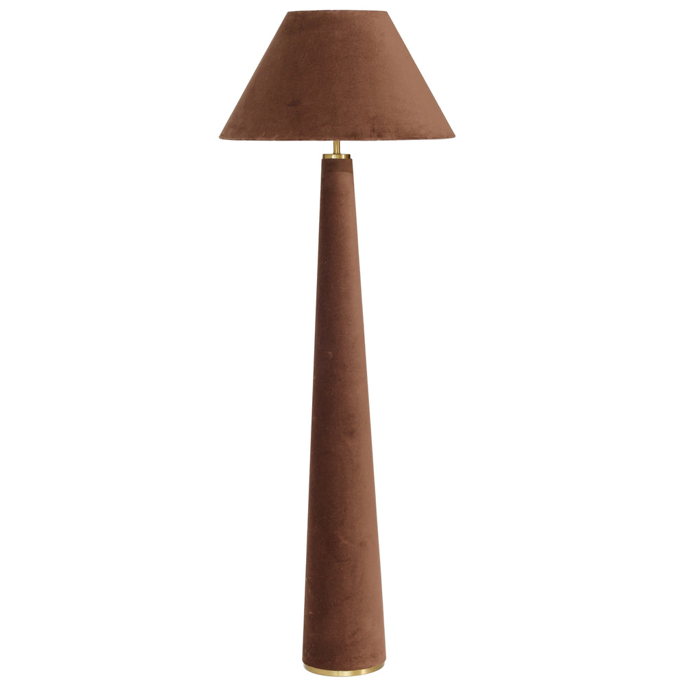 Graham Velvet Floor Lamp, Chocolate Brown-Lighting-High Fashion Home