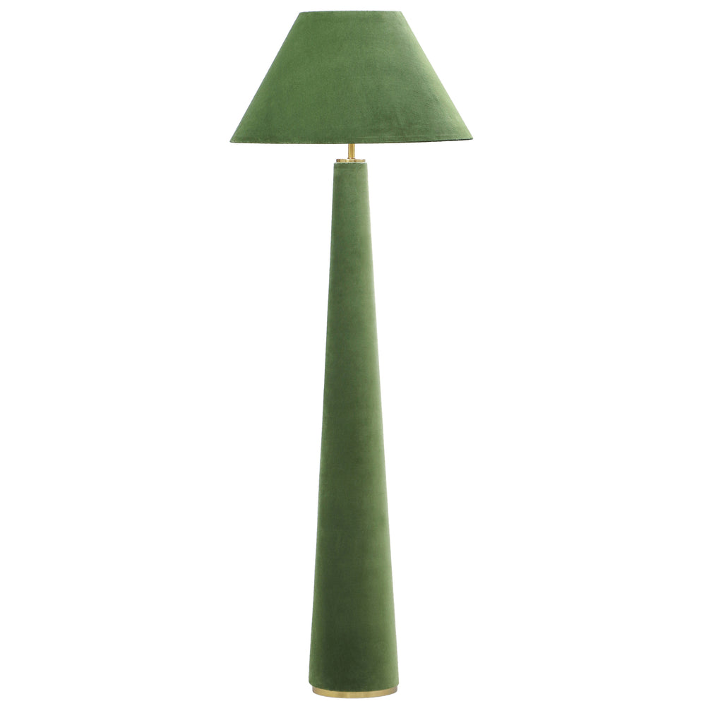 Graham Velvet Floor Lamp, Green-Lighting-High Fashion Home