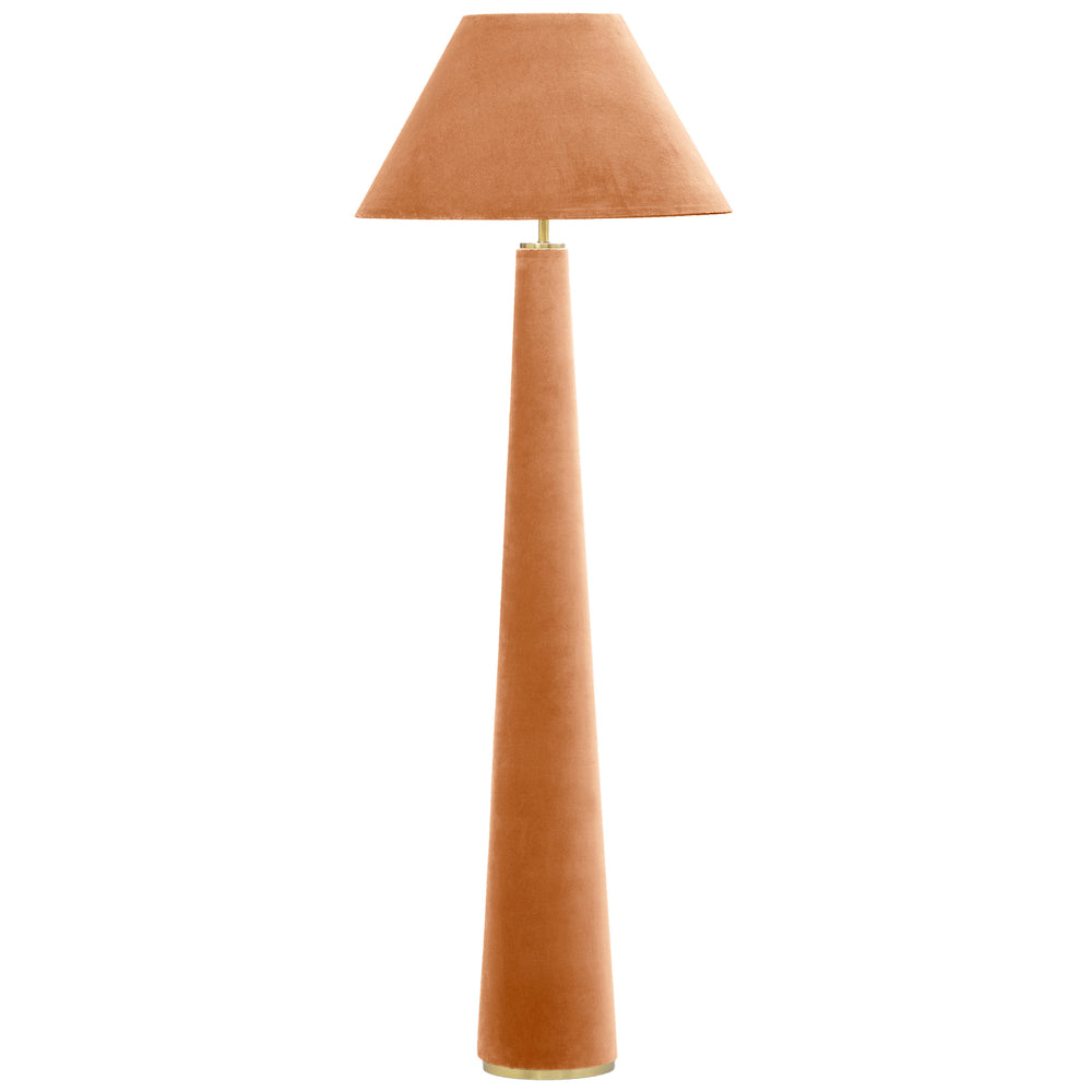 Graham Velvet Floor Lamp, Terracotta-Lighting-High Fashion Home