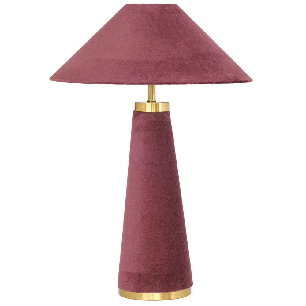 Graham Velvet Table Lamp, Burgundy-Lighting-High Fashion Home