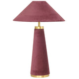 Graham Velvet Table Lamp, Burgundy-Lighting-High Fashion Home