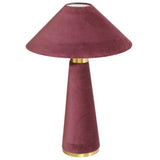 Graham Velvet Table Lamp, Burgundy-Lighting-High Fashion Home