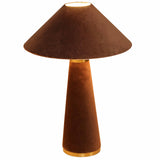 Graham Velvet Table Lamp, Chocolate Brown-Lighting-High Fashion Home