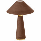 Graham Velvet Table Lamp, Chocolate Brown-Lighting-High Fashion Home