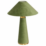 Graham Velvet Table Lamp, Moss Green-Lighting-High Fashion Home