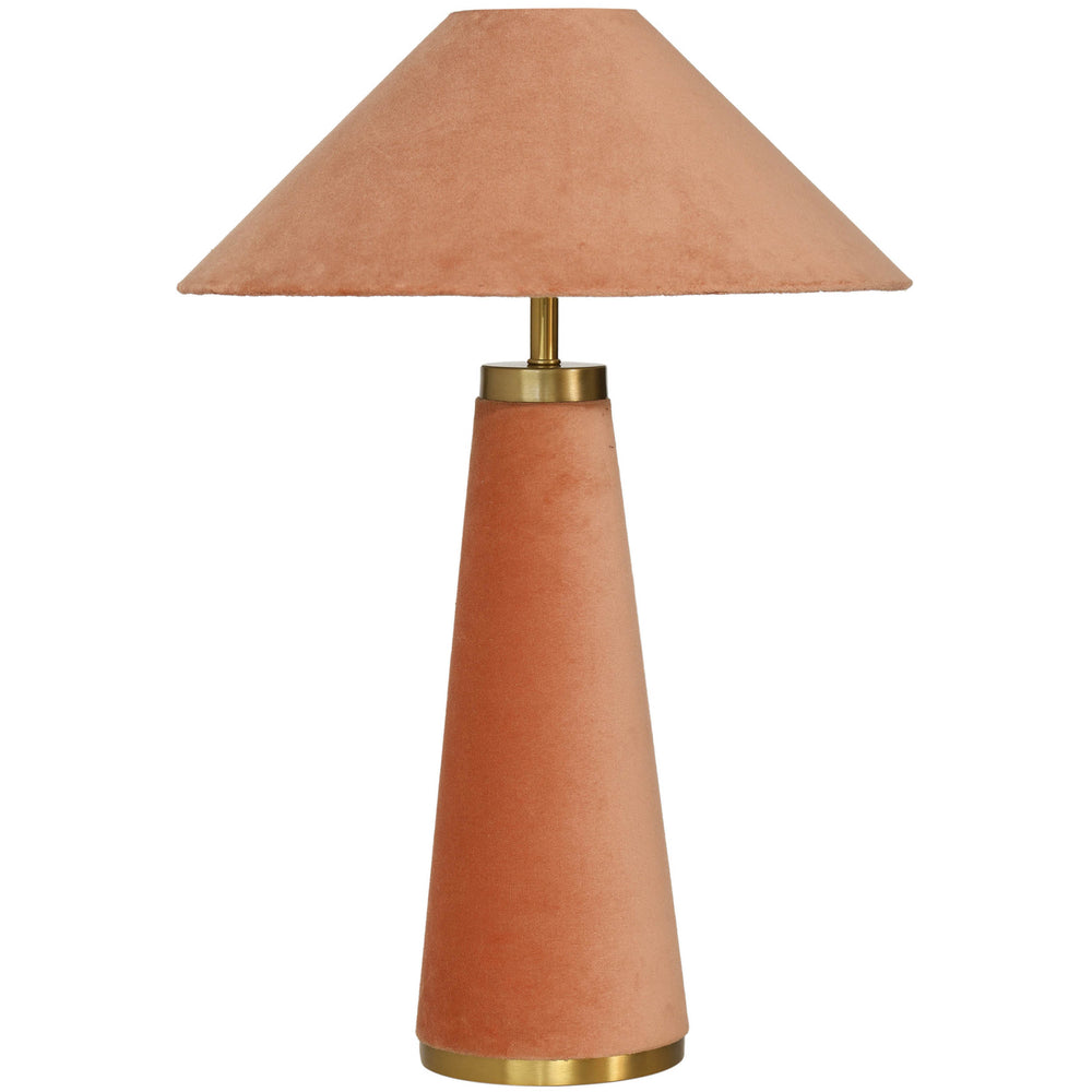 Graham Velvet Table Lamp, Terracotta-Lighting-High Fashion Home