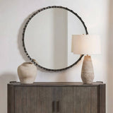 Grander Round Mirror, Charcoal