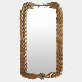Greek Laurel Rectangle Mirror, Antique Gold-Accessories-High Fashion Home