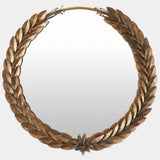 Greek Laurel Round Mirror, Antique Gold-Accessories-High Fashion Home