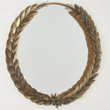 Greek Laurel Round Mirror, Antique Gold-Accessories-High Fashion Home