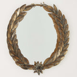 Greek Laurel Round Mirror, Antique Gold-Accessories-High Fashion Home
