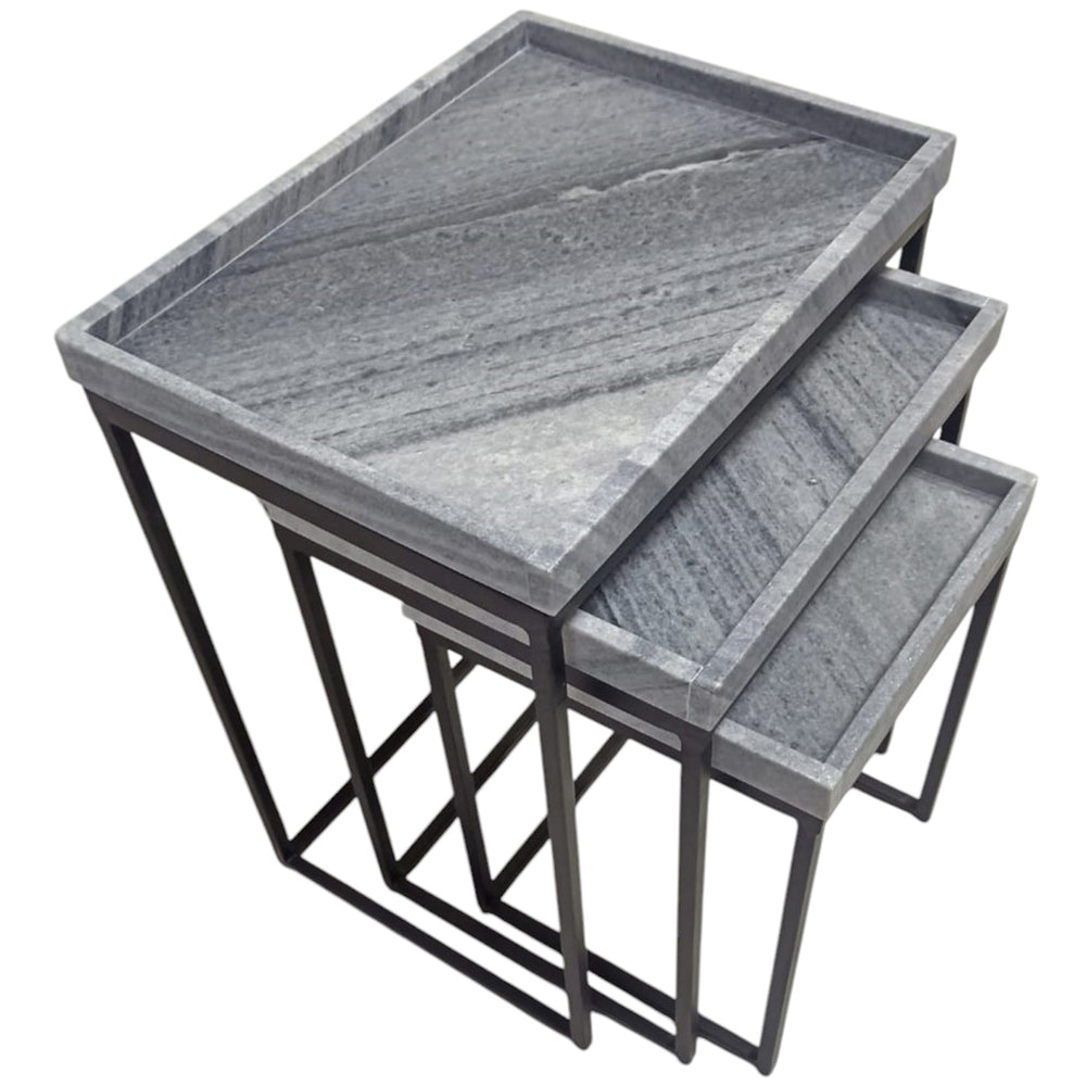 Greyson Nesting Table, Grey-Furniture - Accent Tables-High Fashion Home