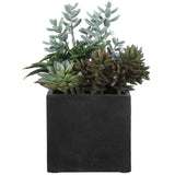 Greystone Outdoor Succulent, Matte Black-Accessories-High Fashion Home