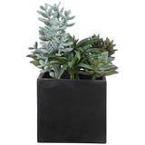 Greystone Outdoor Succulent, Matte Black-Accessories-High Fashion Home