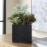 Greystone Outdoor Succulent, Matte Black-Accessories-High Fashion Home