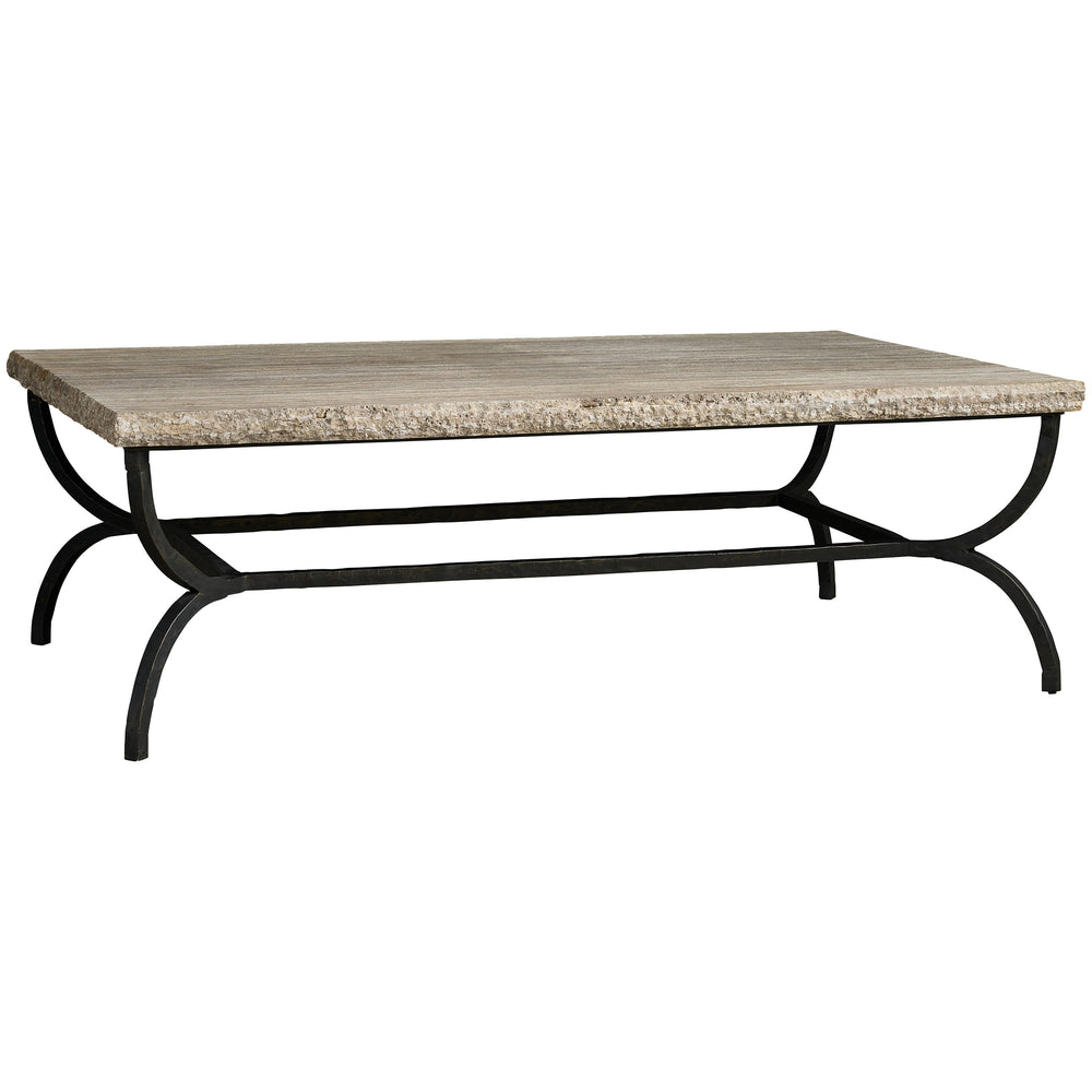Griffith Park Cocktail Table, Gray Travertine