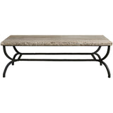 Griffith Park Cocktail Table, Gray Travertine