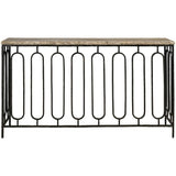 Griffith Park Console Table, Gray Travertine