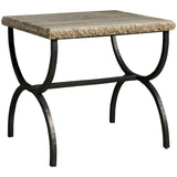 Griffith Park End Table, Gray Travertine