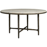 Griffith Park Round Dining Table, White Travertine