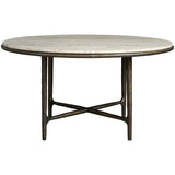 Griffith Park Round Dining Table, White Travertine
