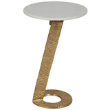 Grooved Accent Table, White