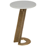 Grooved Accent Table, White