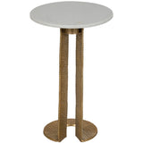 Grooved Accent Table, White