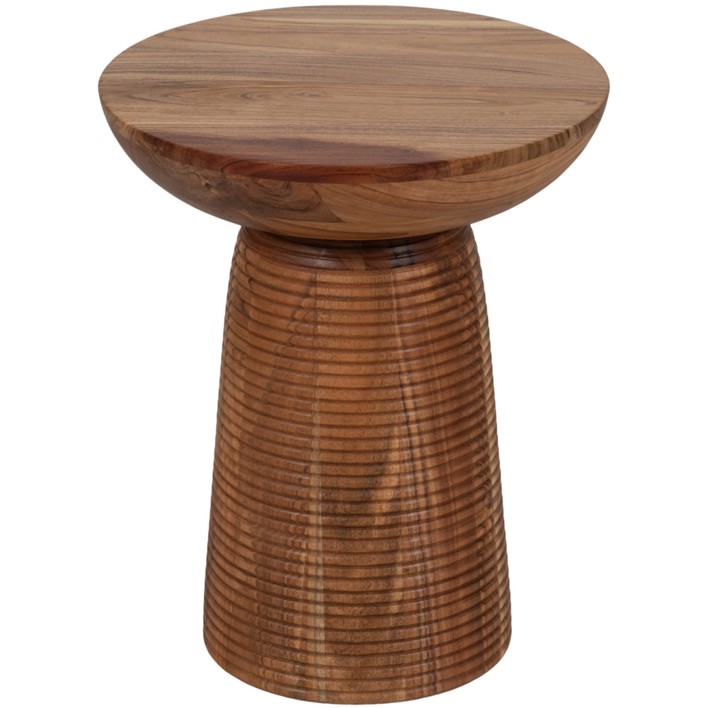 Grooved Base Accent Table, Natural