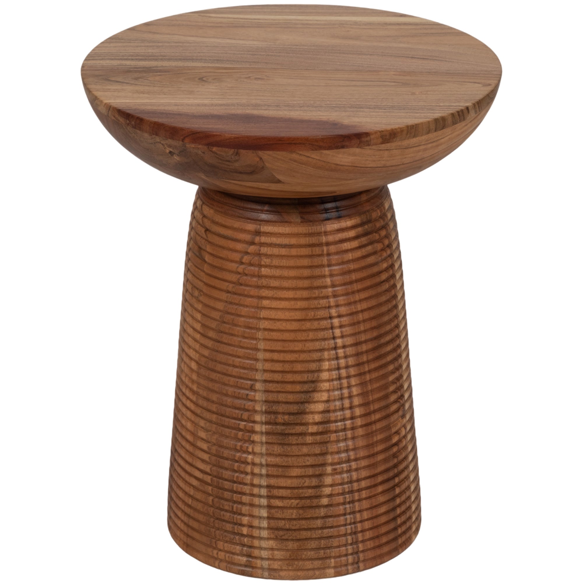 Grooved Table Grooved Base Accent Table, Natural – High Fashion Home