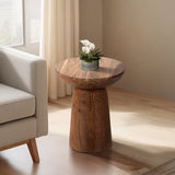 Grooved Base Accent Table, Natural