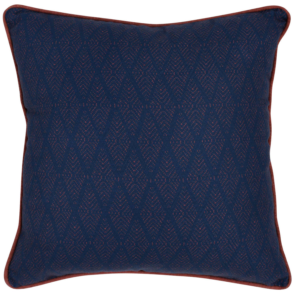 Gulf Outdoor Pillow, Dark Blue/Red-Accessories-High Fashion Home