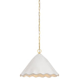Lulu Pendant, Aged Brass/White Plaster