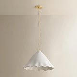 Lulu Pendant, Aged Brass/White Plaster