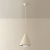 Jolene Cone Pendant, Aged Brass/Textured Bisque